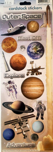 Paper house - cardstock sticker sheet - outer space
