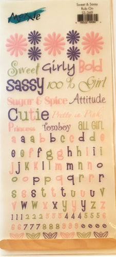Moxxie - rub ons sheet - sweet and sassy