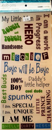 Kaiser crafts rub ons sheet - little  boy