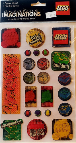 Creative Imaginations - epoxy dimensional stickers - lego words