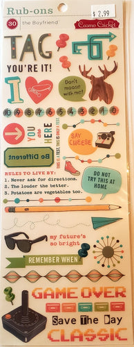 Cosmo cricket - rub on sheet - the boyfriend