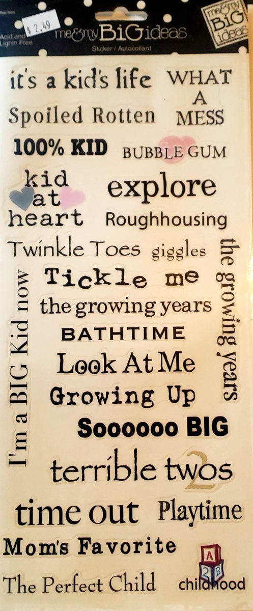 Me and my big ideas MAMBI - 1 sticker sheets - childhood slang – Dies ...