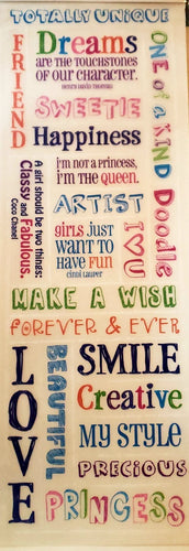 AtD momenta -  clear stickers - my style words