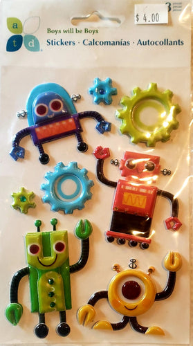 AtD momenta -  dimensional stickers - boy will be boys puffy