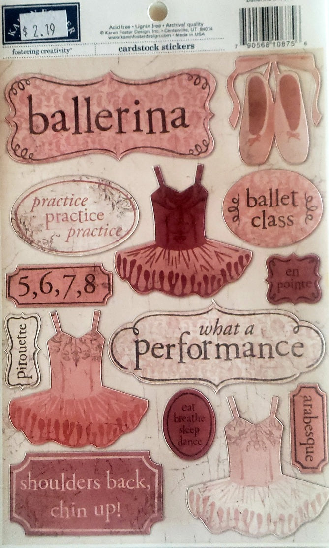 Karen Foster - cardstock sticker sheet - Dance ballerina
