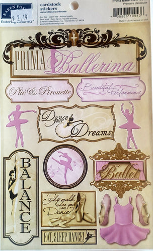 Karen Foster - cardstock sticker sheet - Dance prima ballerina