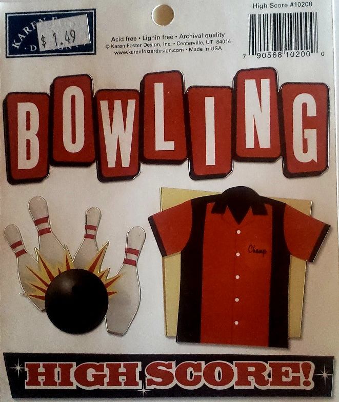 Karen Foster Cardstock Sticker - bowling high score