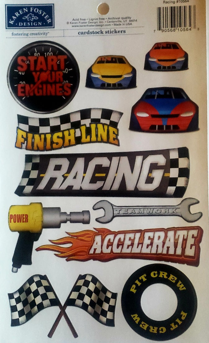 Karen Foster Cardstock Sticker - racing motor sports
