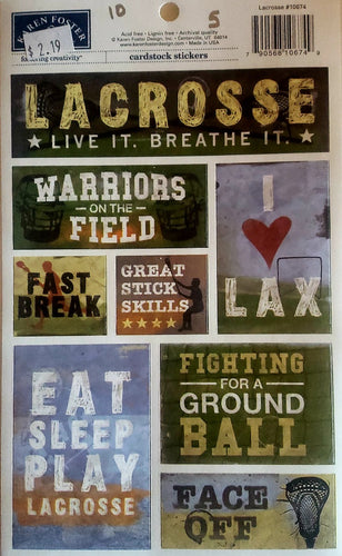 Karen Foster Cardstock Sticker - lacrosse