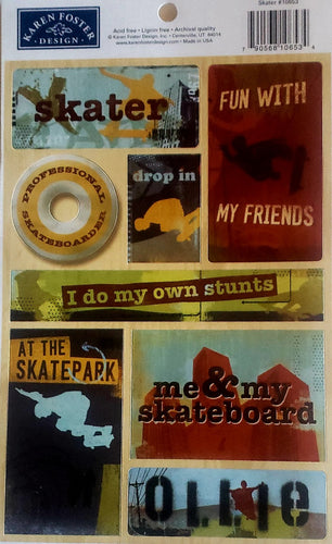 Karen Foster Cardstock Sticker - skater skateboard
