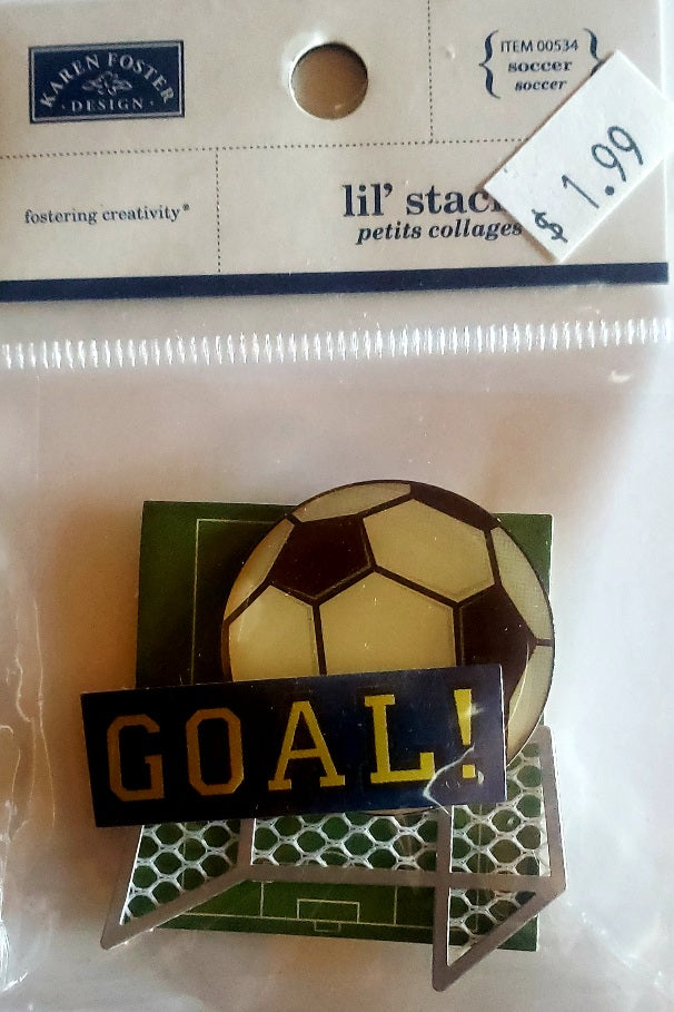 Karen Foster stacked sticker dimensional - lil' stacks soccer goal