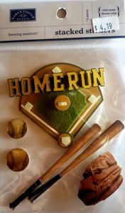 Karen Foster stacked sticker dimensional - stacked sticker home run baseball