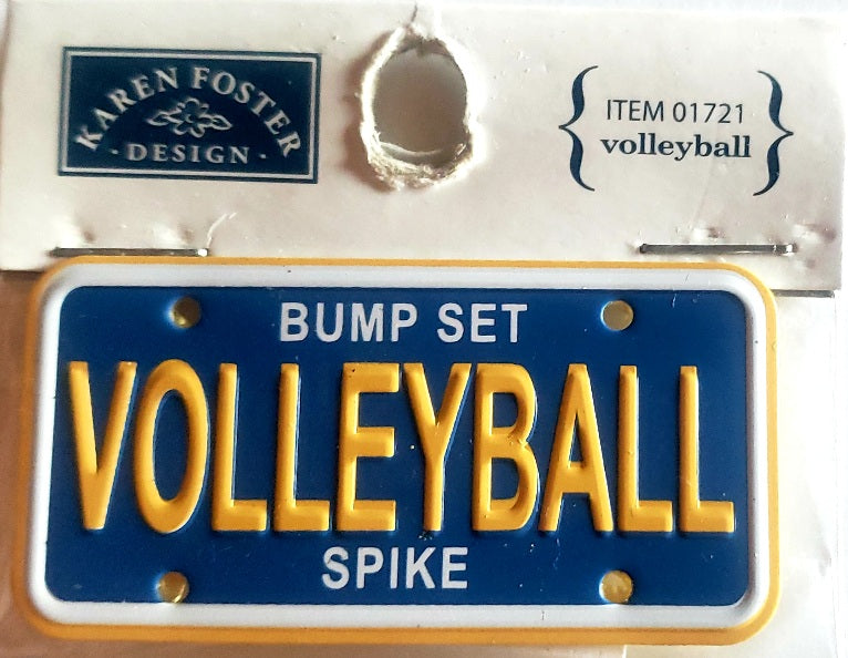 Karen Foster sticker dimensional - mini license plate volleyball