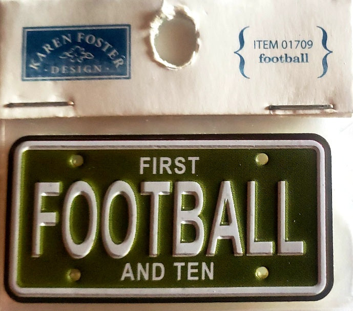 Karen Foster sticker dimensional - mini license plate football