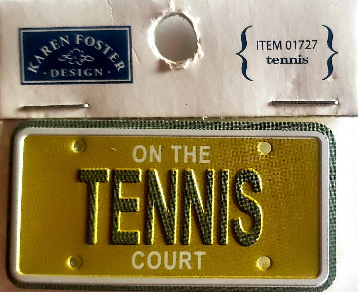 Karen Foster sticker dimensional - mini license plate tennis