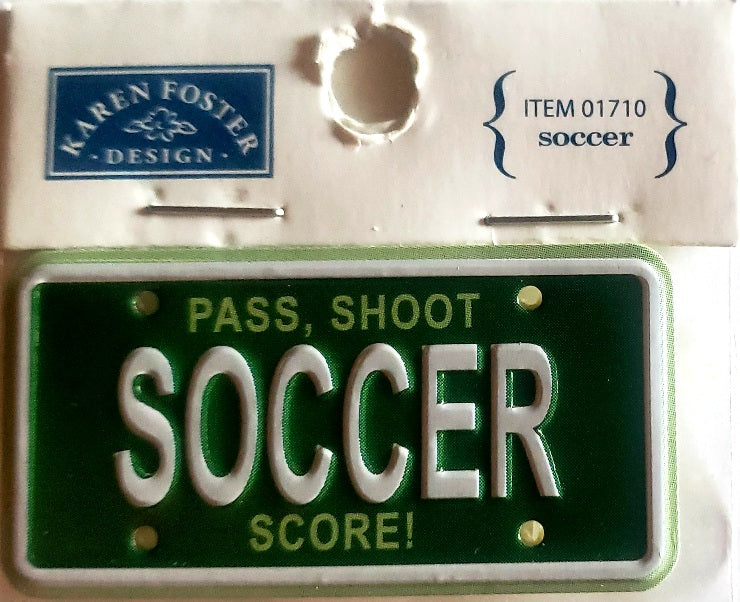 Karen Foster sticker dimensional - mini license plate soccer
