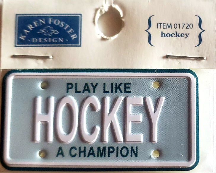 Karen Foster sticker dimensional - mini license plate hockey