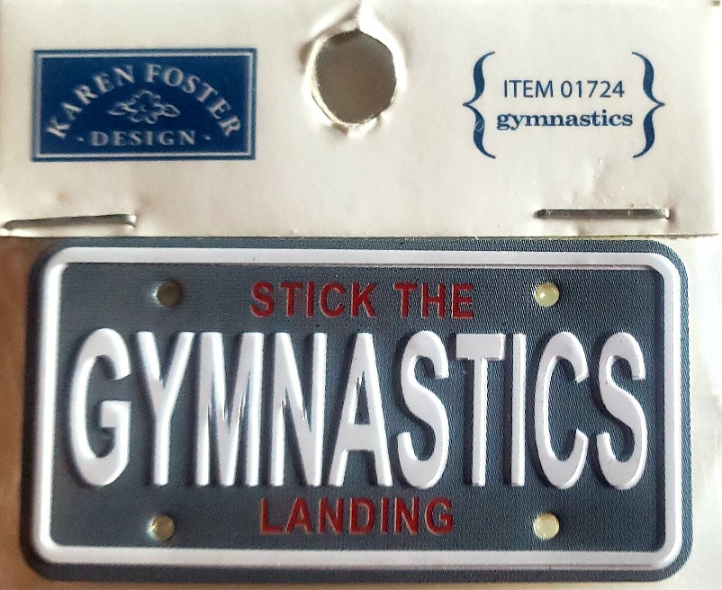 Karen Foster sticker dimensional - mini license plate gymnastics