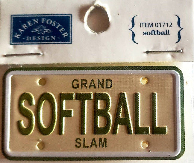 Karen Foster sticker dimensional - mini license plate softball