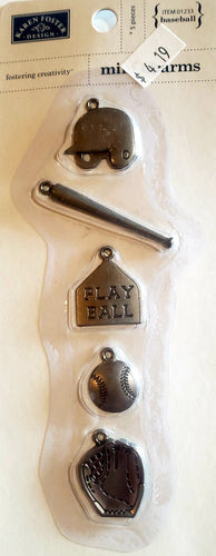 Karen Foster  mini metal charms - baseball