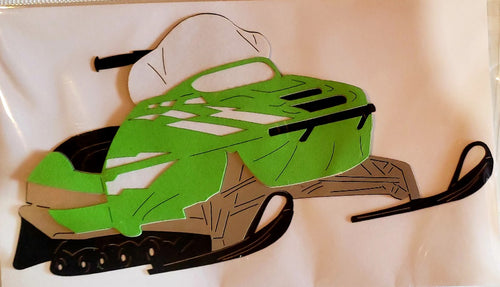 Scrapbook customs - laser cut  - snowmobile green