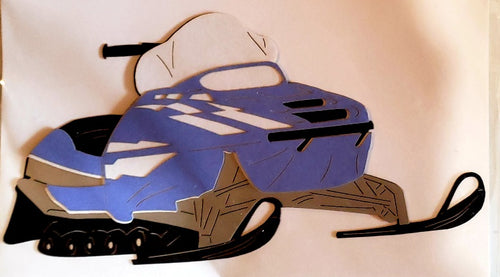 Scrapbook customs - laser cut  - snowmobile blue