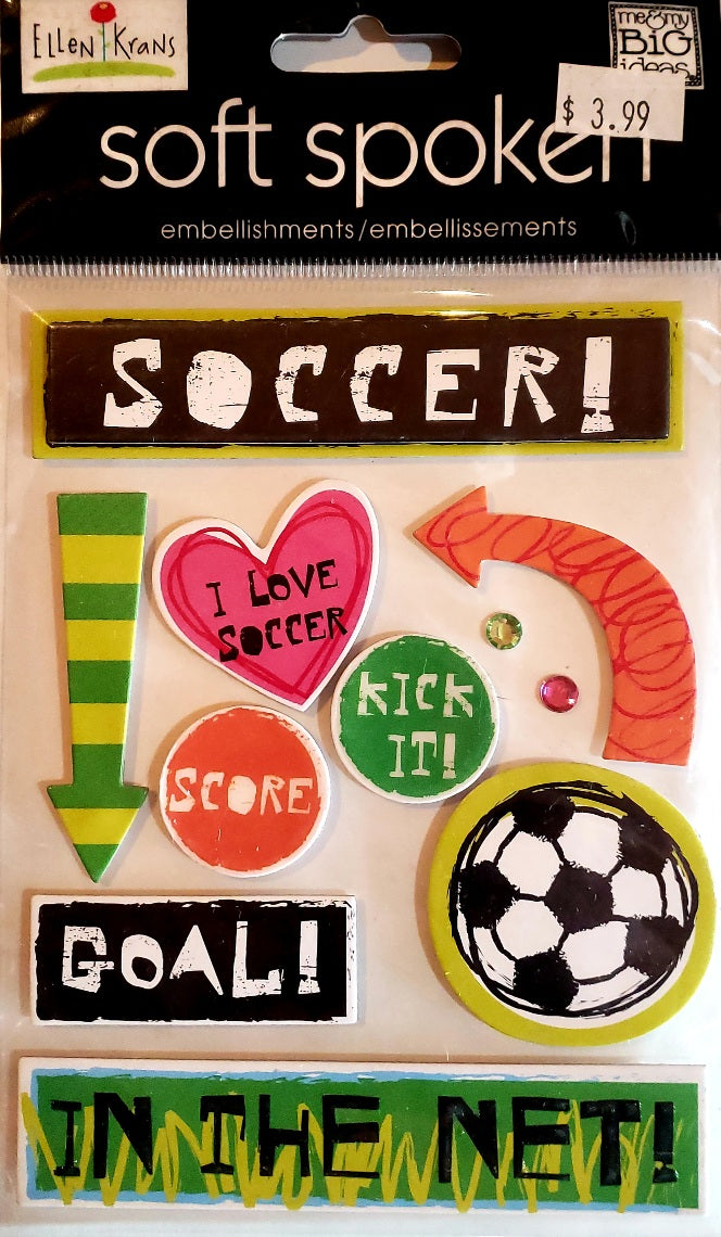 Me and my big ideas MAMBI - 1 dimensional sticker sheets - soft spoken  soccer in the net