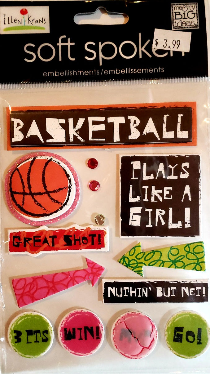 Me and my big ideas MAMBI - 1 dimensional sticker sheets - soft spoken  basketball