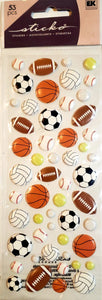 Sticko  - dimensional sticker sheets -  puffy sports balls skinny pack