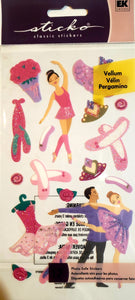 Sticko  - flat sticker sheets -  ballet glitter