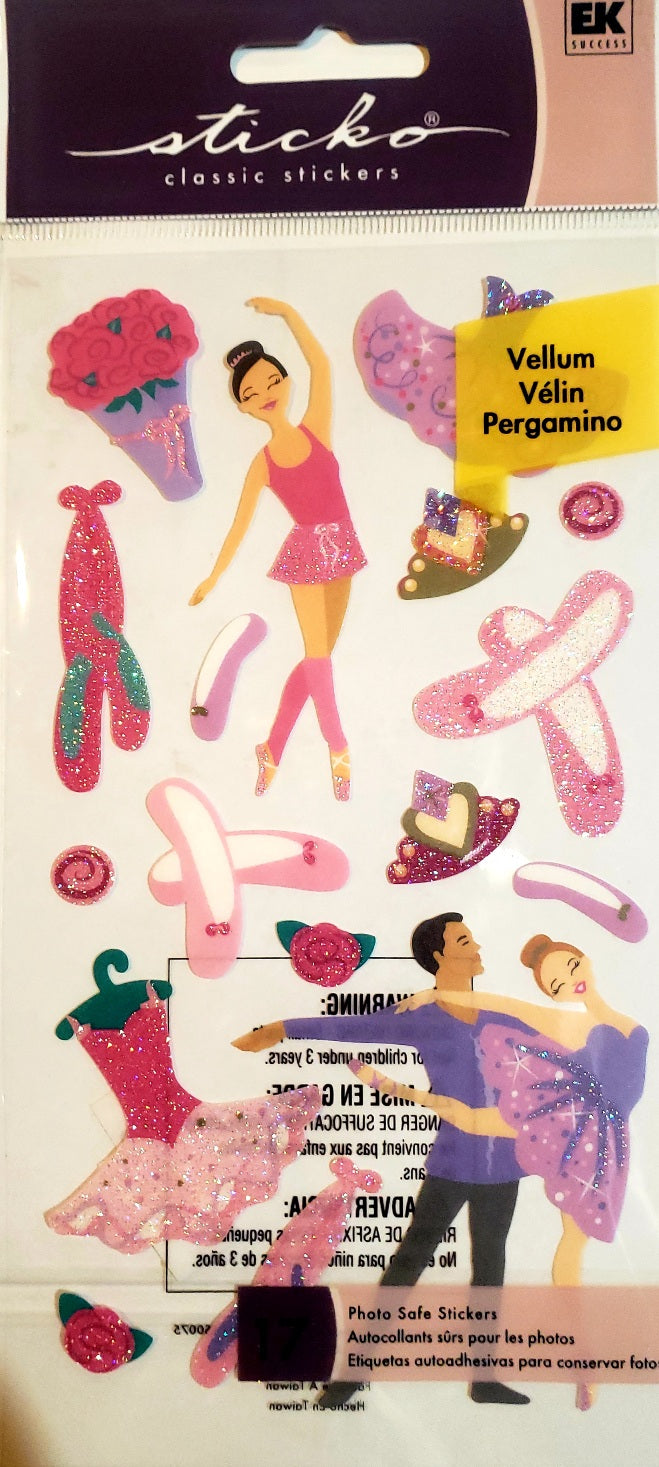 Sticko  - flat sticker sheets -  ballet glitter