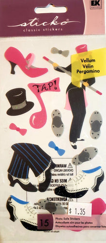 Sticko  - flat sticker sheets -  tap dance glitter