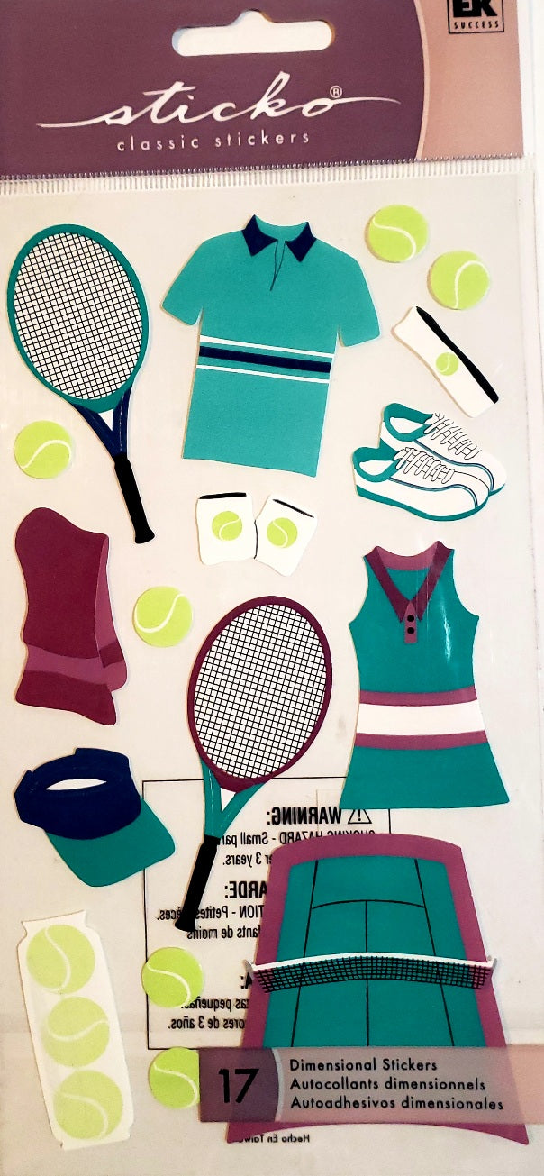Sticko  - flat sticker sheets -  tennis