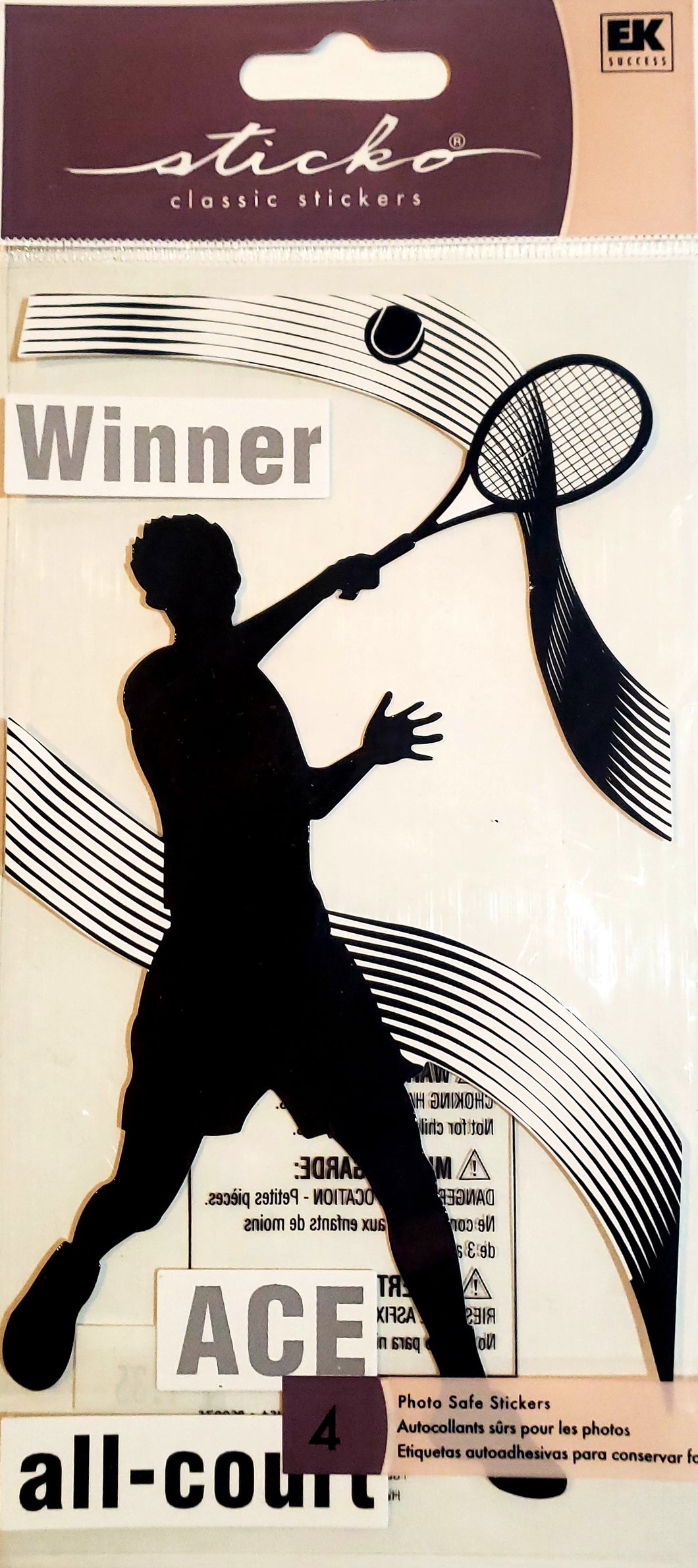 Sticko  - flat sticker sheets -  tennis male / boy silhouette