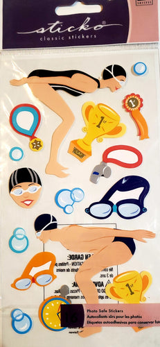 Sticko  - flat sticker sheets -  swim team