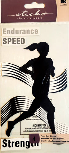 Sticko  - flat sticker sheets -  silhouette track female / girl