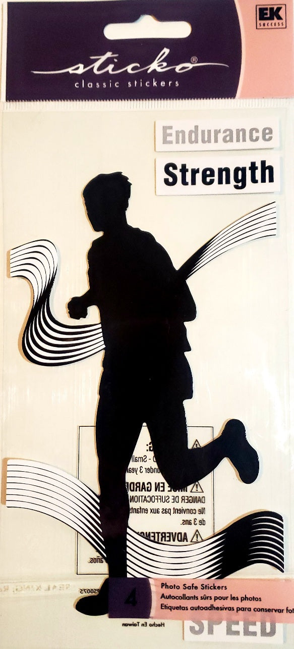 Sticko  - flat sticker sheets -  silhouette track male / boy