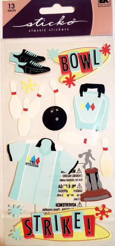 Sticko  - flat sticker sheets -  bowling