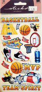 Sticko  - flat sticker sheets -  basketball