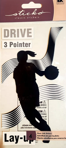 Sticko  - flat sticker sheets -  basketball female silhouette