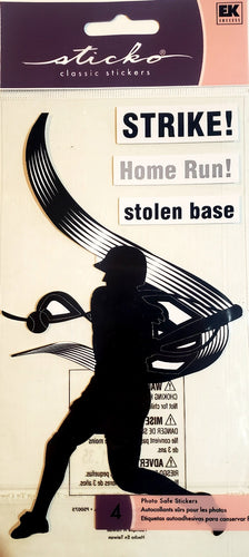 Sticko  - flat sticker sheets -  silhouette softball