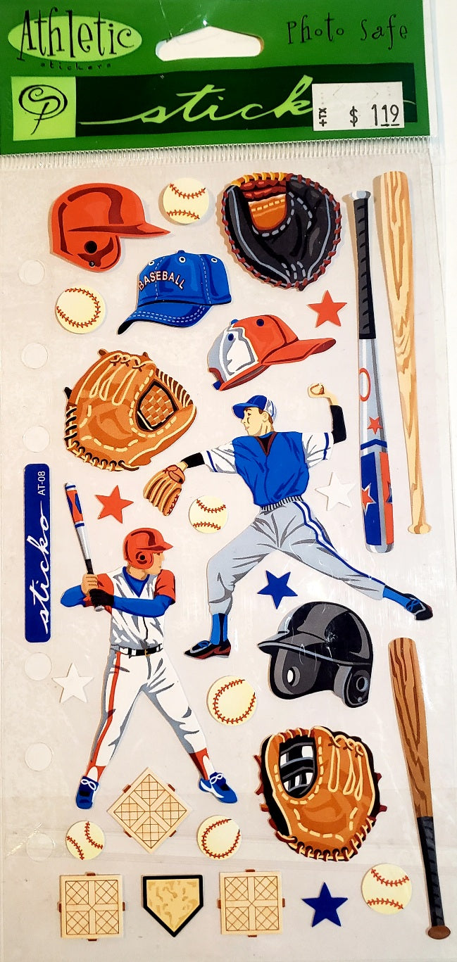 Sticko  - flat sticker sheets -  baseball