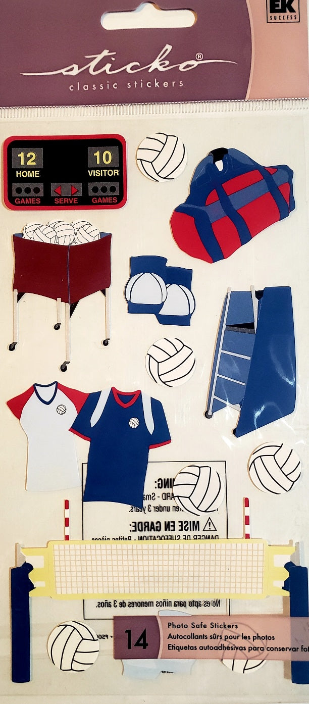 Sticko  - flat sticker sheets -  volleyball 2