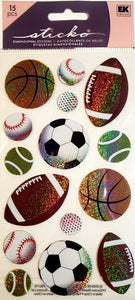 Sticko  - dimensional sticker sheets -  popular sports balls