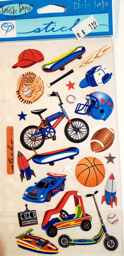Sticko  - flat sticker sheets -  boy toys