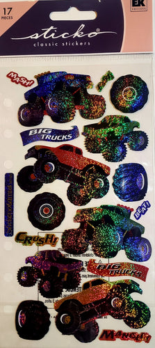 Sticko  - flat sticker sheets -  big trucks monster
