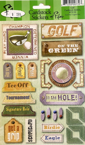 Flair designs - flip it cardstock sticker sheet - golf