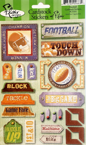Flair designs - flip it cardstock sticker sheet - football