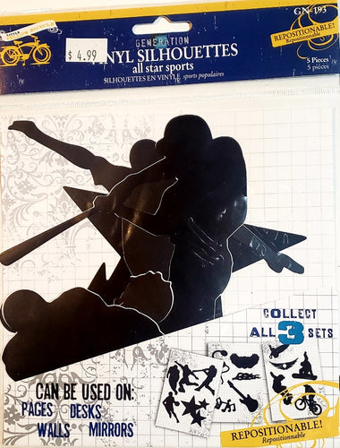 Little yellow bicycle - vinyl silhouettes cuts - black generation z die cut stickers all star sports