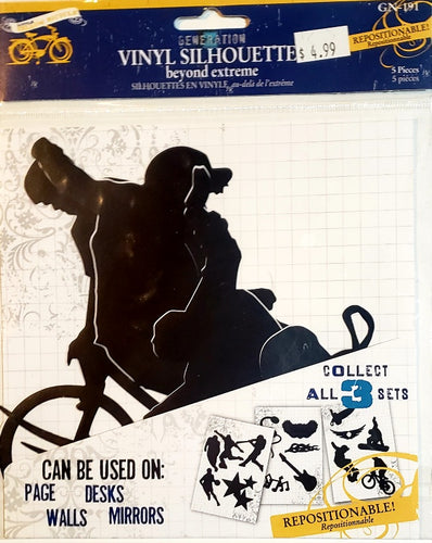 Little yellow bicycle - vinyl silhouettes cuts - black generation z die cut stickers beyone extreme